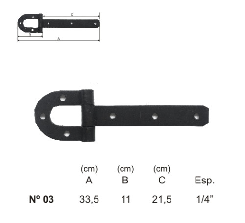 Artefato - Dobradiça Ferradura nº 03